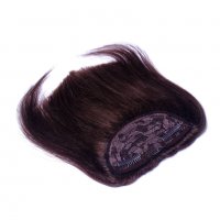 Нов тъмно кестеняв бретон от естествена човешка коса - мод.5, снимка 2 - Аксесоари за коса - 39279163