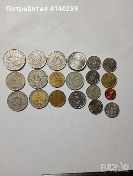 Тайланд монета лот 5 Сатанги 10 Бата , снимка 1