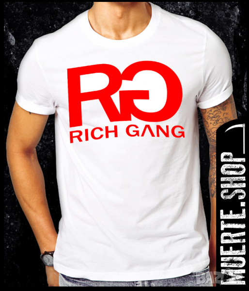 Тениска с щампа RG RICH GANG, снимка 1