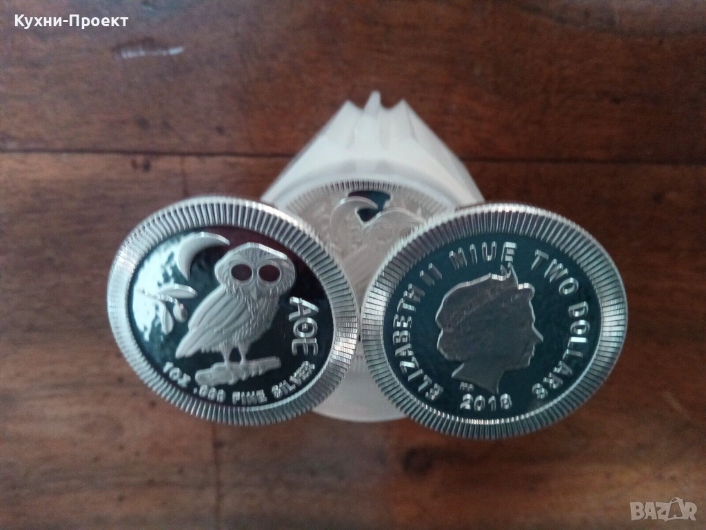 инвестиционна сребърна монета атинска сова 1 унция 1 oz, снимка 1
