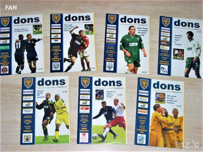 УИМБЪЛДЪН оригинални футболни програми 2000/01 - Шефилд Юнайтед, Уест Бромич, Престън, Шефилд Уензди, снимка 1