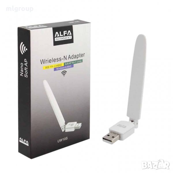 MLgroup предлага: WiFi USB приемник Alfa UW10S, снимка 1