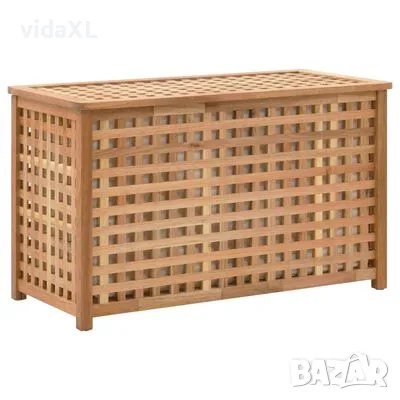 vidaXL Кош за пране, 77,5x37,5x46,5 см, орехова дървесина масив(SKU:247602), снимка 1