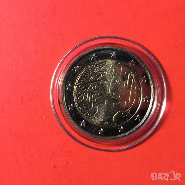 Финландия 2 евро 2010 право да емитира банкноти и монети, снимка 1