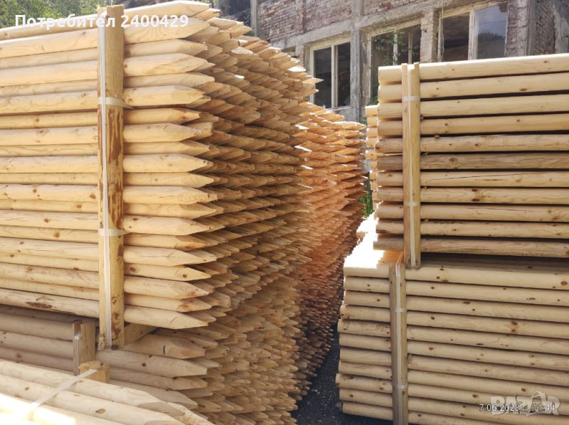 Дървени струговани колове за овошки и лозя и импрегнация на дървен материал, снимка 1