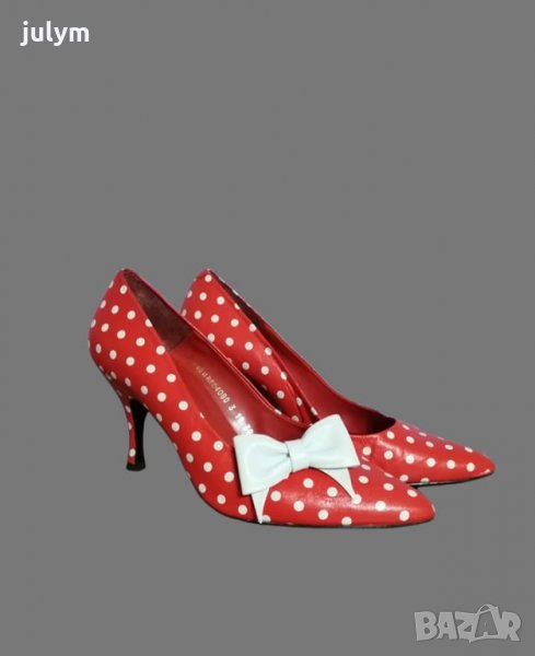 Испански дамски обувки red dot естествена кожа, снимка 1