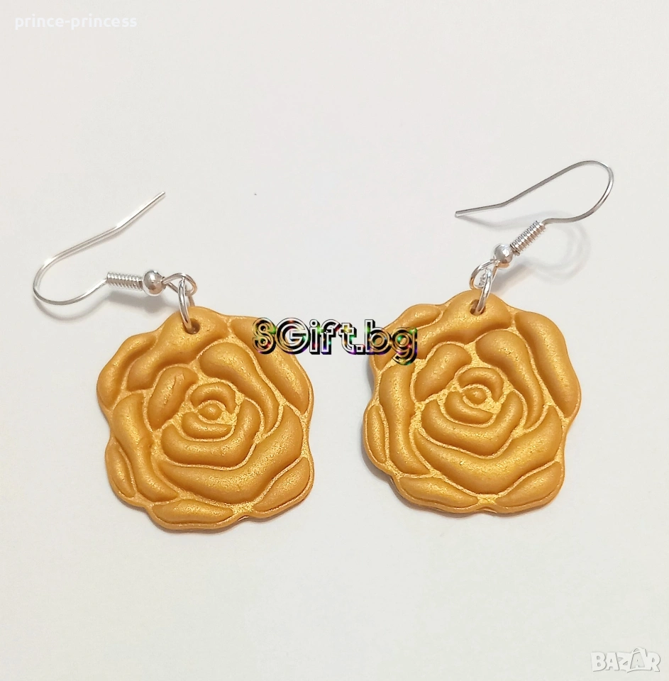 Ръчно изработени обеци Роза , снимка 1