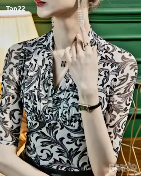 Кокетна маркова дамска блуза с 3/4 ръкав, снимка 1