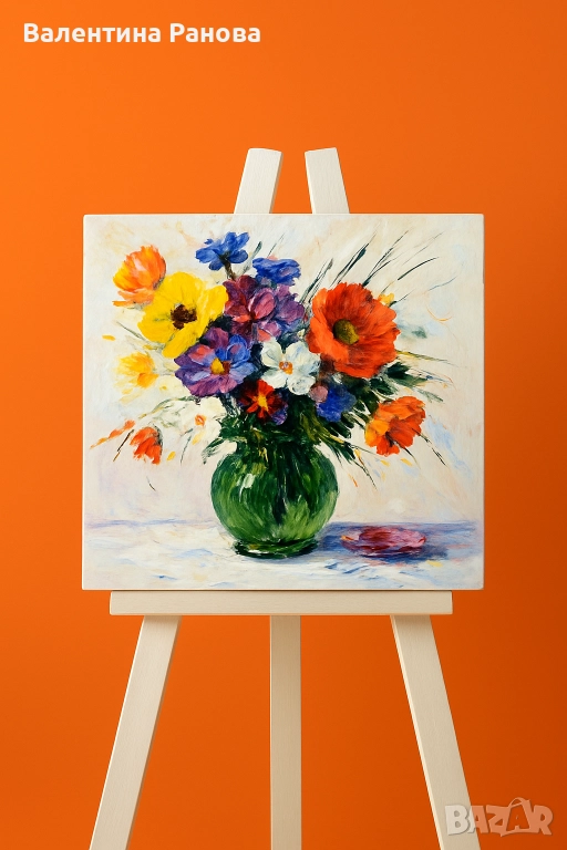 Ръчно рисувана картина с маслени бои 25×25 см, снимка 1