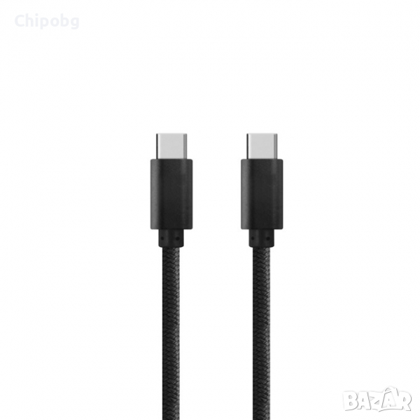 Кабел за данни DeTech, USB Type-C - USB Type-C 3.0, 1.0m, Черен, снимка 1