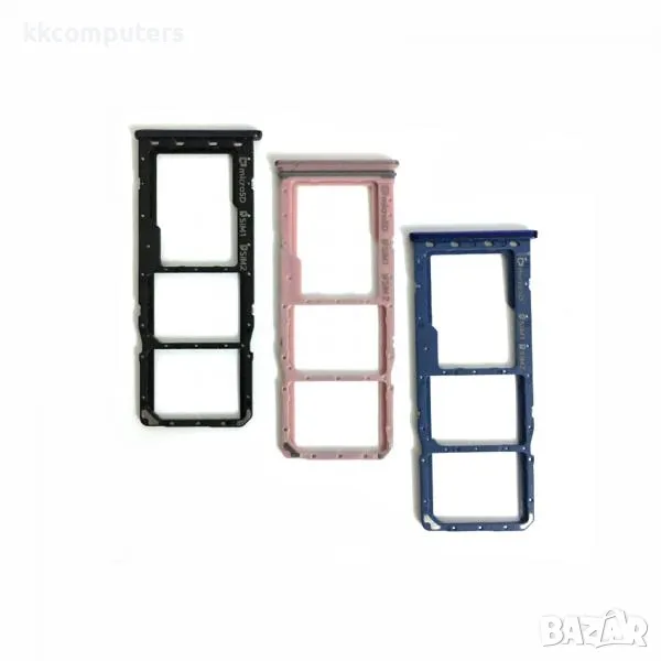 SIM / MicroSD държач /Черен/ за Samsung A20 / A205 Баркод : 114420, снимка 1
