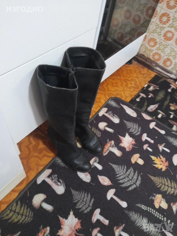 САМО 20 ЛЕВА БОТУШИ ОТ ЕСТЕСТВЕНА КОЖА ЗДРАВИ 37 НОМЕР ЧЕРНИ, снимка 1