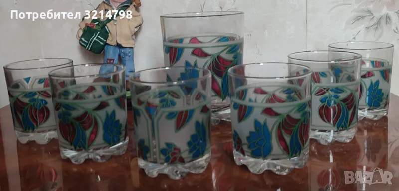 Италиански стъклен сервиз за безалкохолно , снимка 1