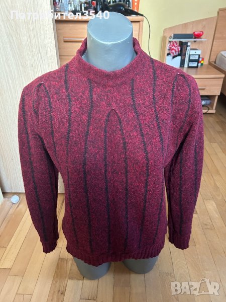 Тъмночервен дамски пуловер, снимка 1