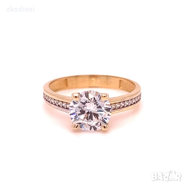 Златен дамски пръстен 3,05гр. размер:59 14кр. проба:585 модел:34470-2, снимка 1