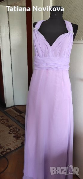 Официална шифонена рокля  с цип, снимка 1