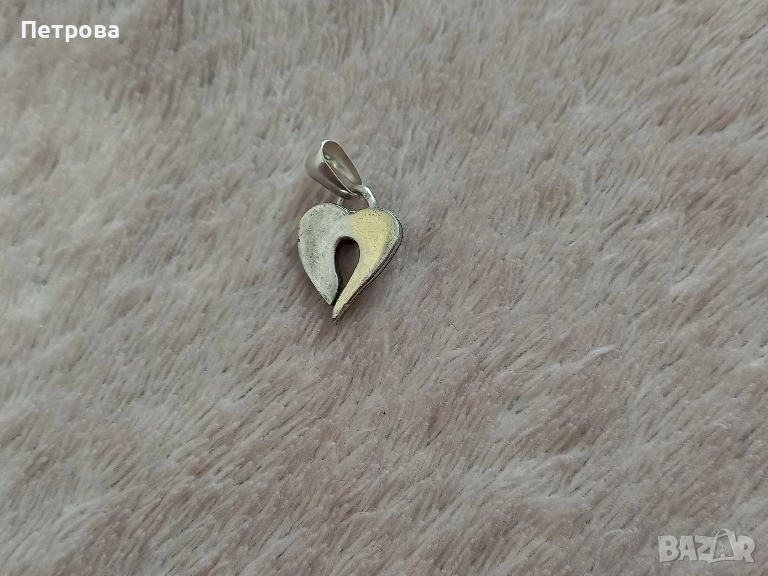 Малка сребърна висулка сърце, снимка 1