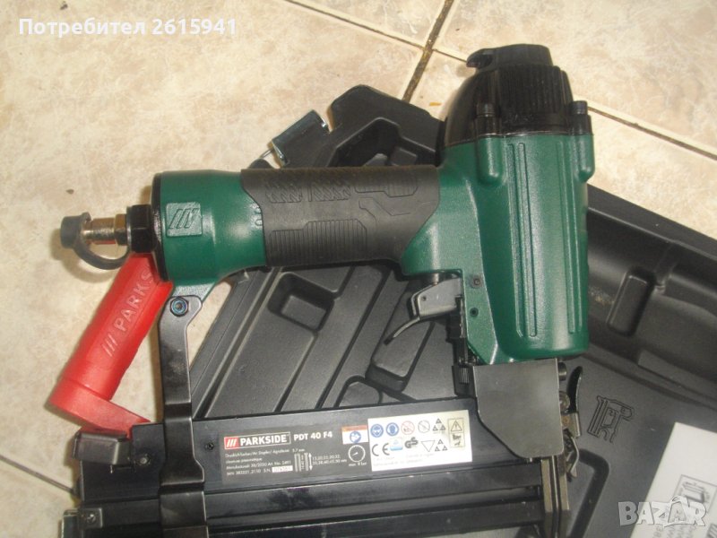 Нов Немски Пневматичен Комбиниран Такер-Скоби 10-40мм/Пирони 15-50мм-Пълен Комплект-Parkside PDT40F4, снимка 1