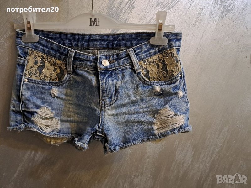 Къси дънки с бродерия, снимка 1