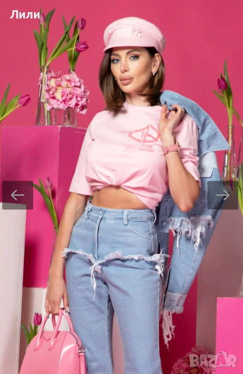 Розова тениска Alessa Street Style Star, снимка 1