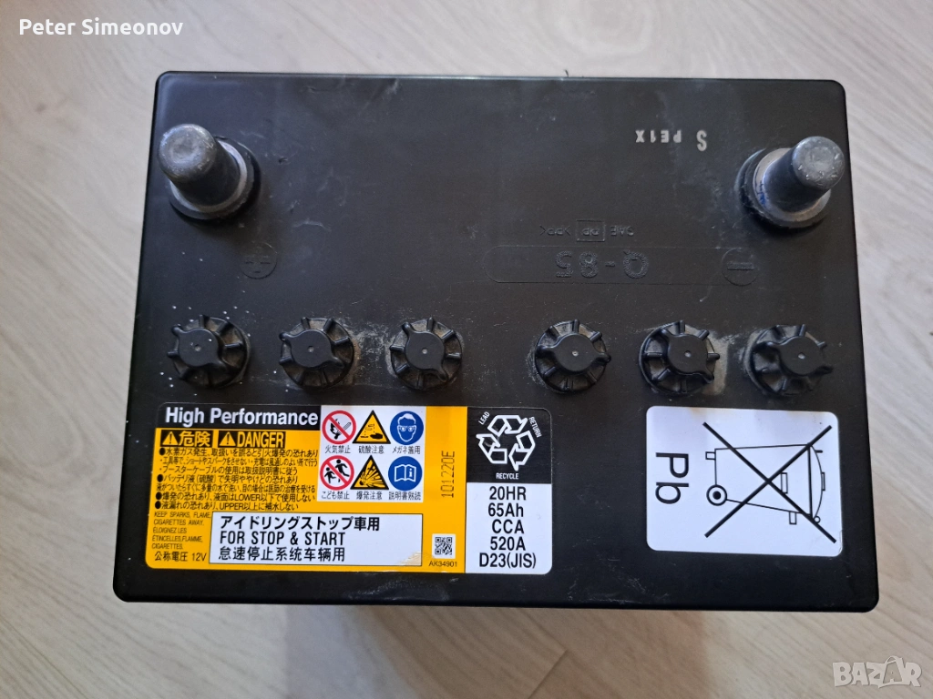 Акумулатор OEM Mazda ляв плюс 65 Ah японски, снимка 1