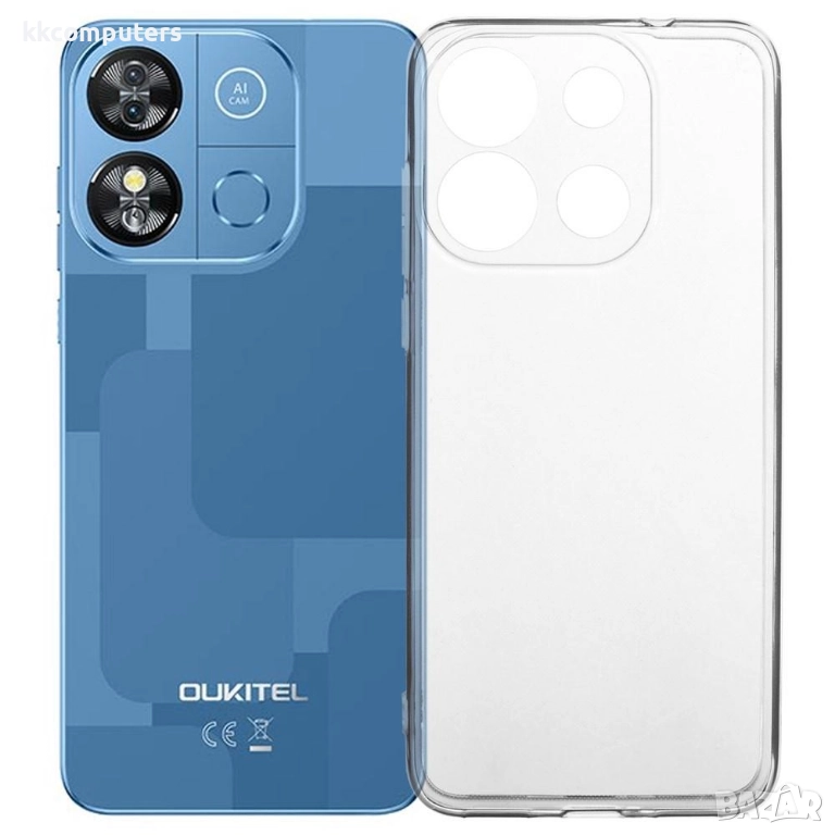 Калъф с протектор за Oukitel C57 Pro / C57s – мек TPU удароустойчив калъф, прозрачен или черен, снимка 1