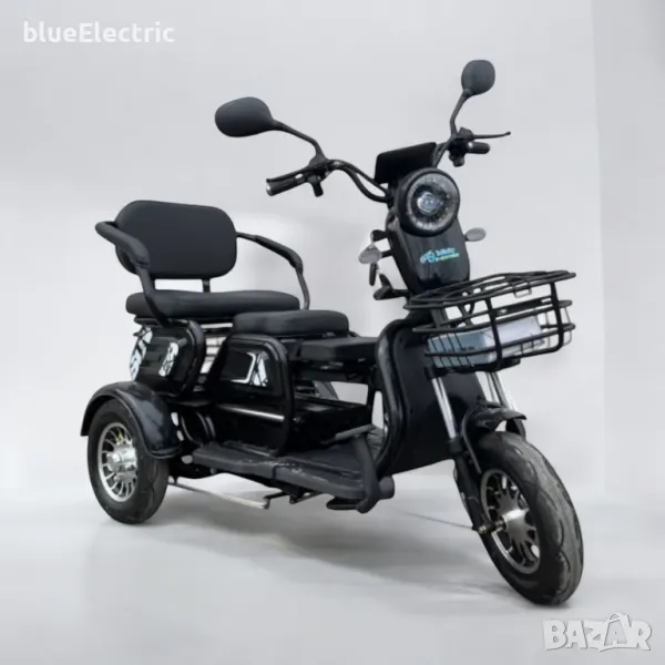 Електрическа триместна триколка blueElectric C1 1800W | 48V | 24Ah | BLACK, снимка 1