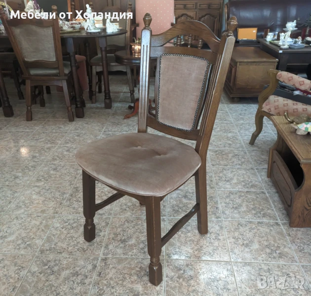 4 дъбови стола с дамаска, снимка 1