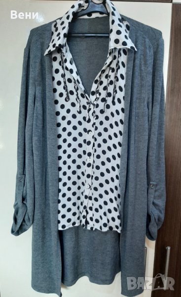 Дамска риза с жилетка 2 в 1, снимка 1