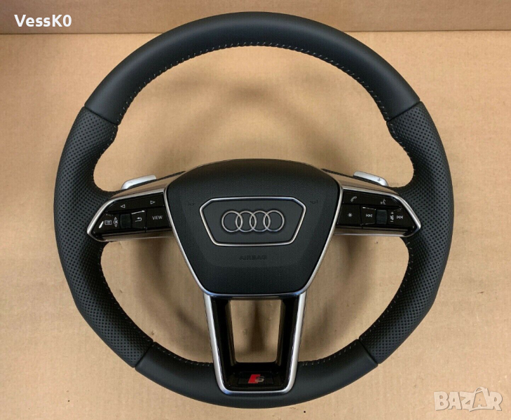 [2022] Audi Sport волан | Подгрев | Кожа Напа | Алуминиеви Пера | Airbag | Air Leather, снимка 1
