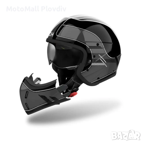 Каска Airoh J110 Raster Dark Grey Gloss, снимка 4 - Аксесоари и консумативи - 51784035