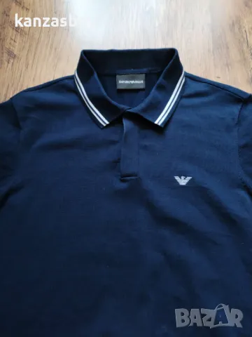 Emporio Armani Cotton Printed Logo Stretch - страхотна мъжка тениска КАТО НОВА М, снимка 3 - Тениски - 49668070