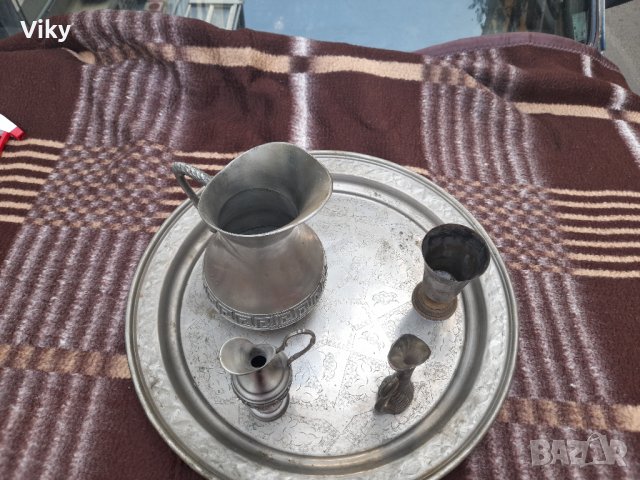 Посребрени старинни медни прибори, снимка 3 - Колекции - 42299034