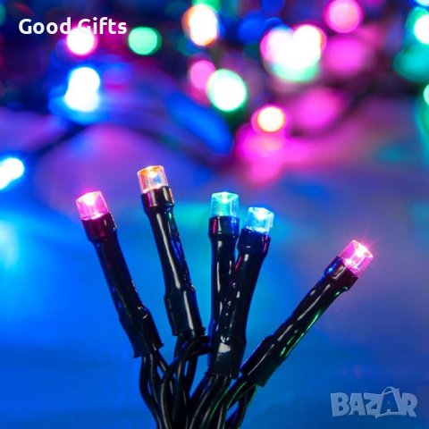 Многоцветни коледни лампички, 100 LED