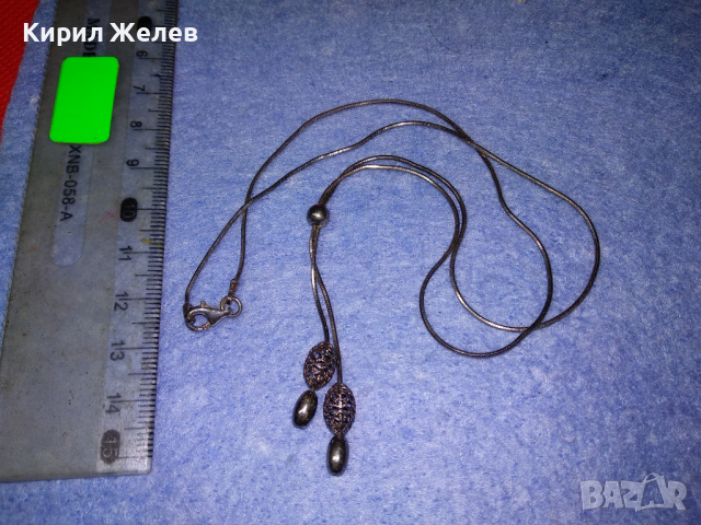 НЕЖНО ФЕШЪН АРТ СРЕБЪРНО КОЛИЕ ЛАКИРАНО СРЕБРО 925 ITALY БУТИКОВО БИЖУ 41898, снимка 3 - Колиета, медальони, синджири - 44690483