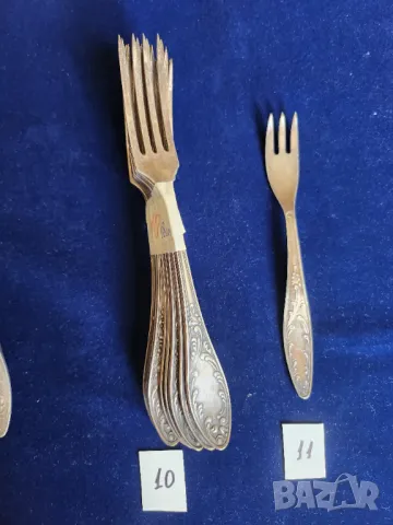 прибори от мелхиор, от мод."Пламя"= "Пламък", посребрени, СССР, отделни бройки и к-ти по 6 бр.от вид, снимка 8 - Прибори за хранене, готвене и сервиране - 50418901