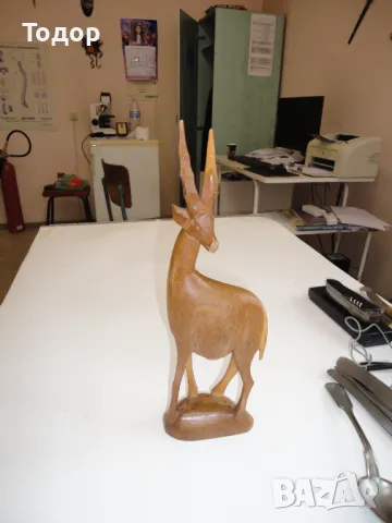 Дървена фигура пластика антилопа газела , снимка 6 - Декорация за дома - 50254795