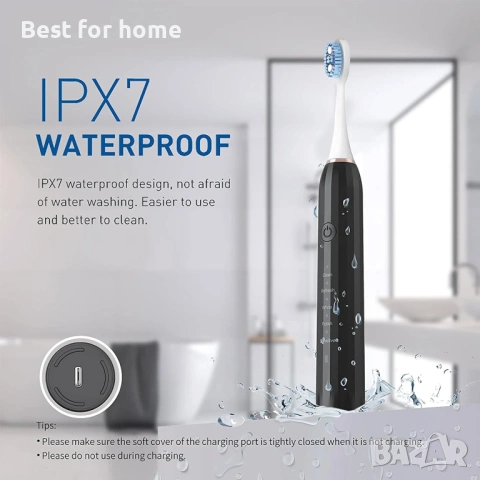 Електрическа звукова четка за зъби за възрастни - акумулаторна интелигентна автоматична четка, снимка 6 - Други - 53405625