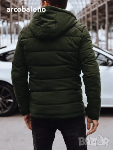 Мъжко зимно ватирано яке с качулка, 4цвята , снимка 9 - Якета - 47969587