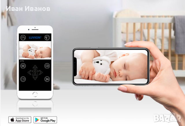 LUVION Grand Elite 3 Connect - HD WiFi Бебефон, снимка 4 - Бебефони - 44606236
