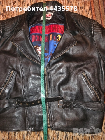 Кожено мото яке тип рокерско (рокерия) от естествена кожа, снимка 7 - Якета - 52886456