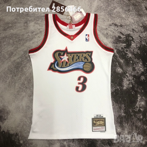 Мъжки потник Mitchell & Ness Allen Iverson Philadelphia 76ers season 1997-98 размер XXL, снимка 3 - Тениски - 51964492