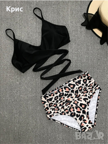 Дамски бански костюм от две части, размер XL, снимка 2 - Бански костюми - 44605897