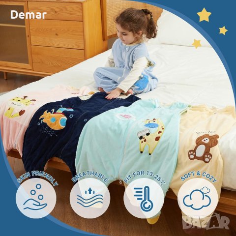 Бебешки спален чувал без ръкави с крачоли Малки деца р-р M 3-5 години, снимка 6 - Детски пижами - 41760453