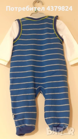 Нов немски к-т гащеризон и блуза«nkd»  за момченце р.56, с этикет, снимка 2 - Бебешки гащеризони - 53463695