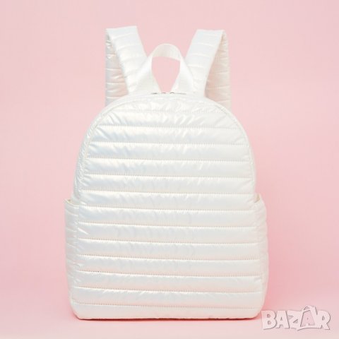Дамска бяла модна ежедневна лека раница за пътуване Чанта през рамо Ученическа чанта, снимка 2 - Раници - 41948252