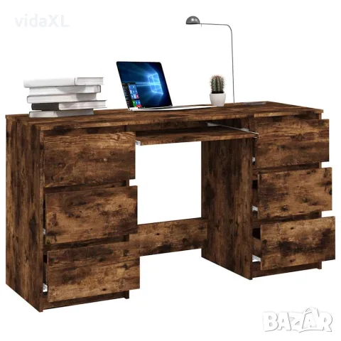 vidaXL Бюро, опушен дъб, 140x50x77 см, инженерно дърво, снимка 3 - Бюра - 56148035