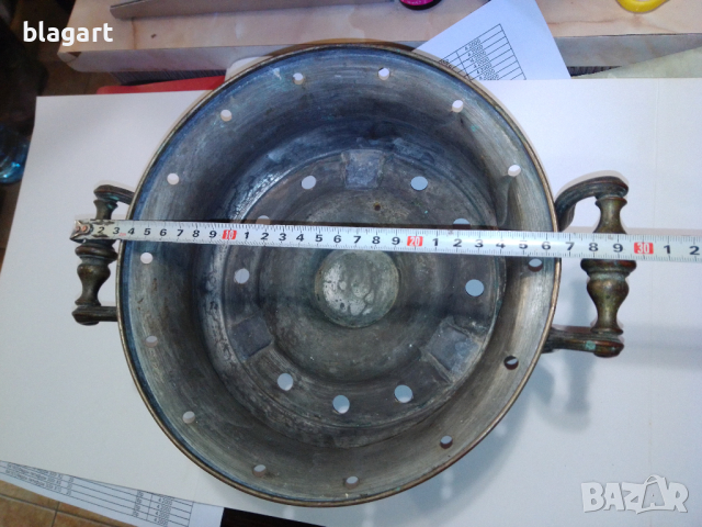 Старинен съд,купа-месинг, снимка 2 - Антикварни и старинни предмети - 44612784