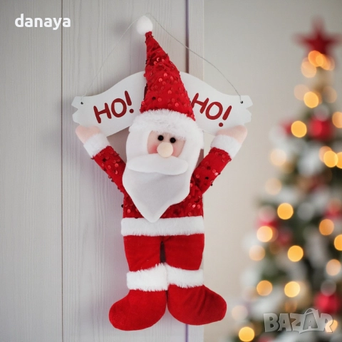 6220 Висяща коледна украса Дядо Коледа Снежен човек Let It Snow, 34 см, снимка 2 - Декорация за дома - 52446971