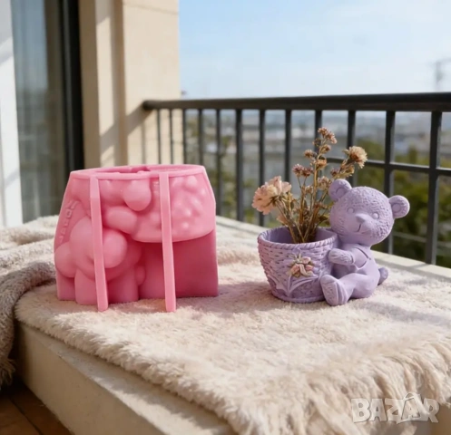 Молд кашпа мече с кошница 